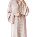 Women's Elegant Long Dress Lace Trim Shimmering Embroidery Travel Wear Loose Robe Fashion Muslim Clothing_ecoleips.com