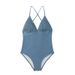 Women's Clothing Solid Color V-Neck Triangle Bikini Swimsuit Tummy Concealing One Piece Fashion Swimwear For All Seasons_ecoleips.com