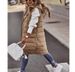 Women's jacket Solid color hooded long cotton vest single breasted sleeveless _ecoleips.com