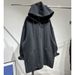 Loose Medium And Long Pocket Sweater Women's Autumn Half Zip Hooded Jacket_ecoleips.com