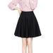 Spring And Autumn Short Skirt High Waist Skirt Anti-light Swinging Sun Skirt Elastic And Thin Pleated Skirt Women's Black Skirt A Skirt_ecoleips.com