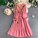 Women's French Retro Style Embroidery round Neck Dress Sweet Gentle Elegant Long Skirt Summer Fashion_ecoleips.com