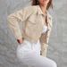 Cotton Corduroy Jacket For Women – Short Single-Breasted Lapel Coat With Long Sleeves_ecoleips.com