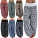 Women's Clothing Printed Wide Leg Pants Women's Casual Trousers Harem Pants_ecoleips.com