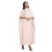 KY1932-5 Middle Eastern Women's Fashion Beaded Dress Dubai Solid Color Bow Robe_ecoleips.com