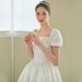 Women's Clothing Retro One Shoulder Simple Engagement Registration Dress Travel Photography Petite Bride Gown_ecoleips.com