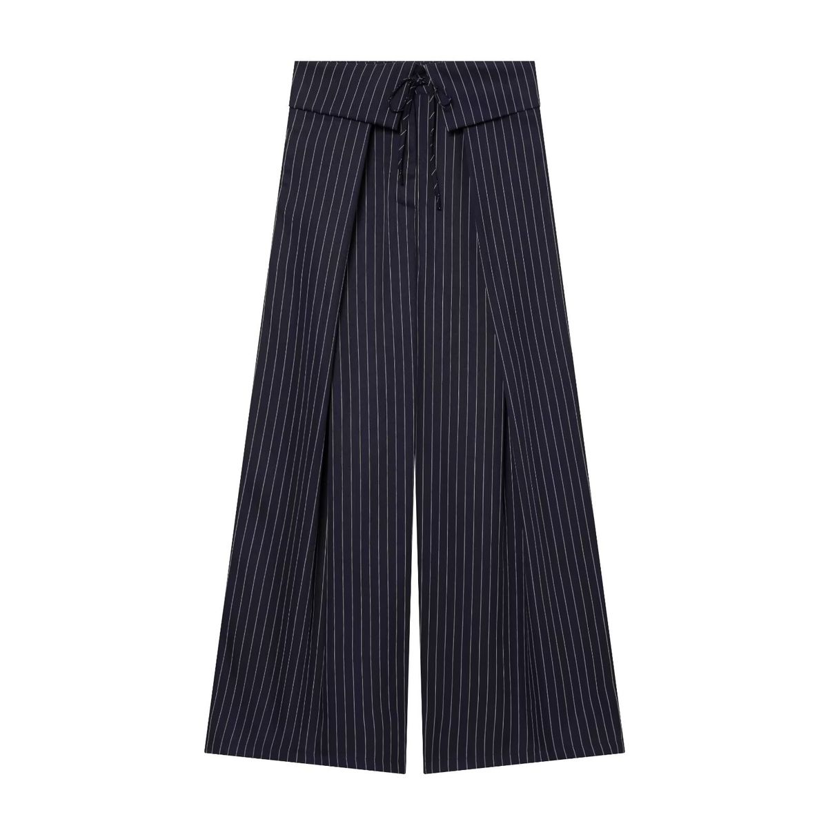 Women's Stripe Wide-Leg Palazzo Pants - Soft Wrinkle-Resistant Flowy Trousers For Elegant Casual Style_ecoleips.com