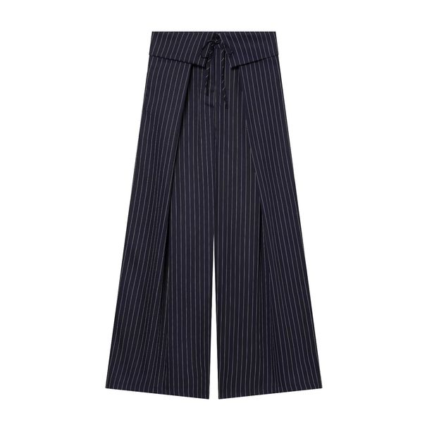 Women's Stripe Wide-Leg Palazzo Pants - Soft Wrinkle-Resistant Flowy Trousers For Elegant Casual Style_ecoleips.com