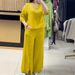 Women's Clothing Fashion Casual Loose Solid Color Cotton And Linen Short Sleeved Shirt Long Pants Two Piece Suit_ecoleips.com