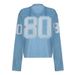 Women's Clothing Street Style Hottie Style Oversize Letter Printed Short Sleeved T Shirt V Neck Loose Slim Basic Top_ecoleips.com