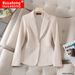 Women's Long Sleeved Professional Blazer Formal Wear Workwear Casual Elegant England Style Blazer Top_ecoleips.com