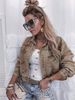 Trendy Studded Denim Jacket – Long Sleeve Cropped Style With Notch Collar (Khaki/Dusty Pink/Army Green, XS-L)_ecoleips.com
