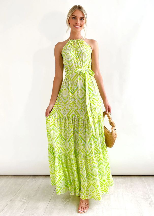 2026 Cross-Border Foreign Trade European And American Summer New High-Waisted Vacation Beach Printed Halter Neck_ecoleips.com