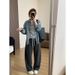 Blue Checkered Long-Sleeved Shirt Jacket For Women, Perfect For Spring/Autumn Seasons A Stylish, Retro-Inspired Top Wi_ecoleips.com
