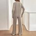 Women's Clothing Fashion Casual Straight Pants Temperament Loose Button Pit Striped Knitted Suit_ecoleips.com