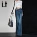 Women's Rhinestone Flared Jeans With A Stylish Design, Slimming, Casual, Versatile, Stretchy, Floor-length Pants_ecoleips.com