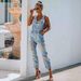 Cross-Border European And American Jeans Women In Stock Light Blue Ripped Overalls SHEIN Foreign Trade_ecoleips.com