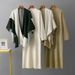 Russian Casual Dress For Women, Autumn And Winter New Style, Socialite Lazy Style Knitted Sweater Shawl Two-Piece Set_ecoleips.com