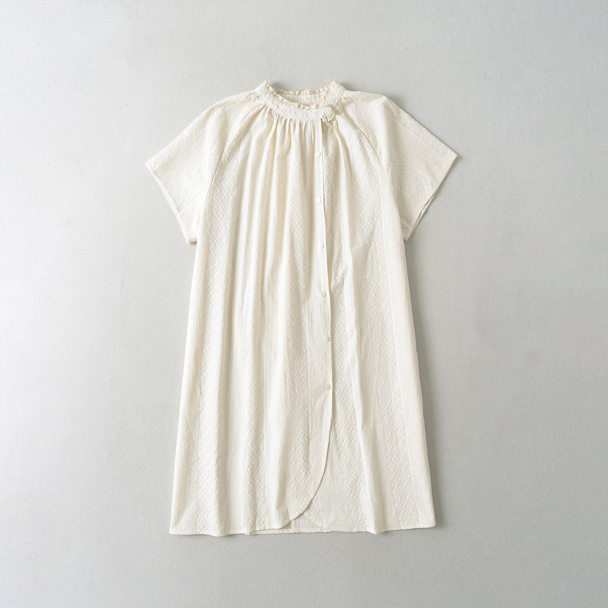Women's Clothing Design All Match Loose Button Short Sleeve Midi Dress_ecoleips.com