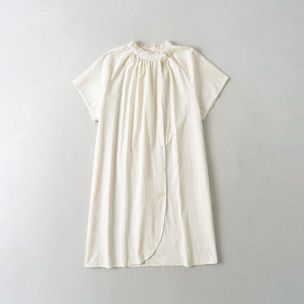 Women's Clothing Design All Match Loose Button Short Sleeve Midi Dress_ecoleips.com