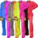 Women's Clothing Fashion Satin Color Matching Loose Button Elastic Pants Casual Women's Suit_ecoleips.com