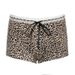 2025s Women's Leopard Print Lace Patchwork High Waist Stretch Hot Pants Sexy Slimming Butt Lifting Casual Trim Shorts_ecoleips.com