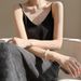New Acetic Acid Satin Suspender Dress Women Wearing V-Neck Silk Print For A Slimming And Sexy Long Skirt_ecoleips.com