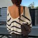 Women's Clothing 2025 Autumn And Winter Casual Striped Woolen Long-sleeved Top Sweater_ecoleips.com