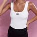 Women's Slim Fit Tank Top Ribbed Letter Embroidery High Elasticity Versatile Basic Style Fashion Top_ecoleips.com
