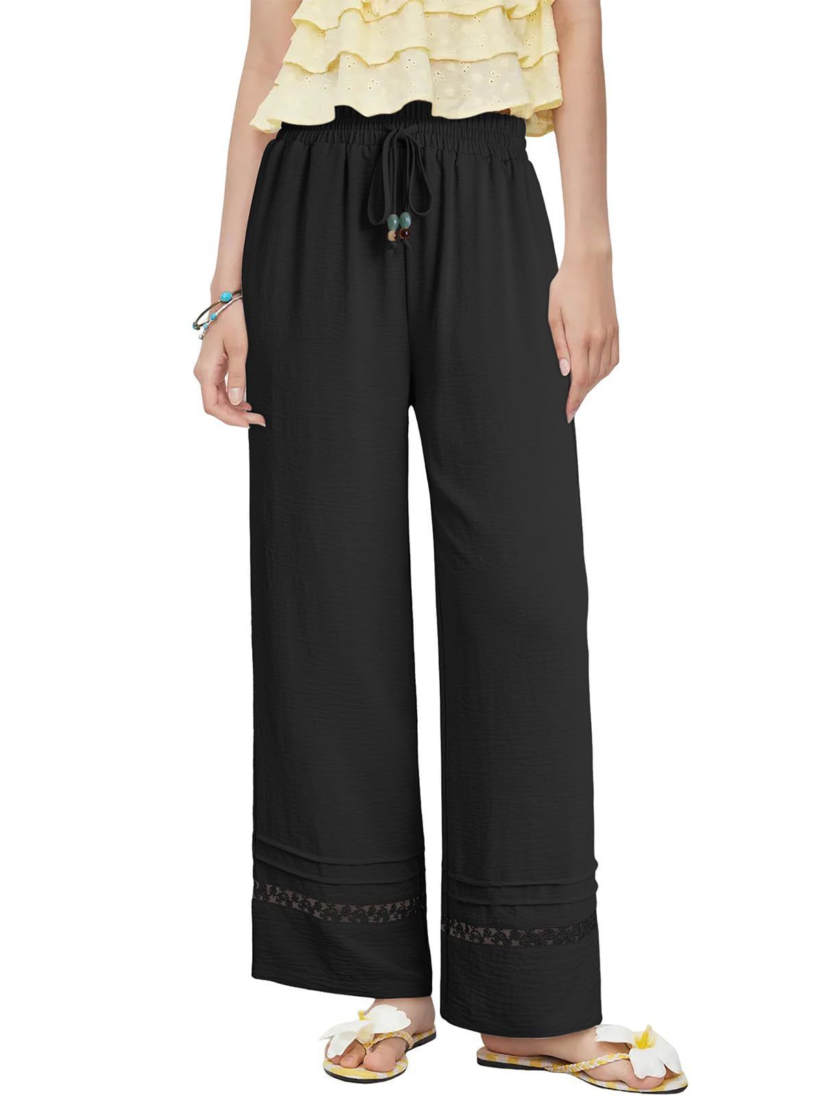 2026 European And American Fashion Casual Solid Color Loose Draped High-Waisted Straight Hollow_ecoleips.com