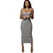 2021 Summer New Women's Fashion Color-Block Strap Sexy Backless Bodycon Dress_ecoleips.com