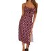 Spring Women's Fashion Print Belted Skirt With Split And Strap Dress_ecoleips.com