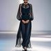 New European And American Women's Fashion Long Dress, French-style Elegant Black Waist-cinching Two-piece Mesh Dress_ecoleips.com