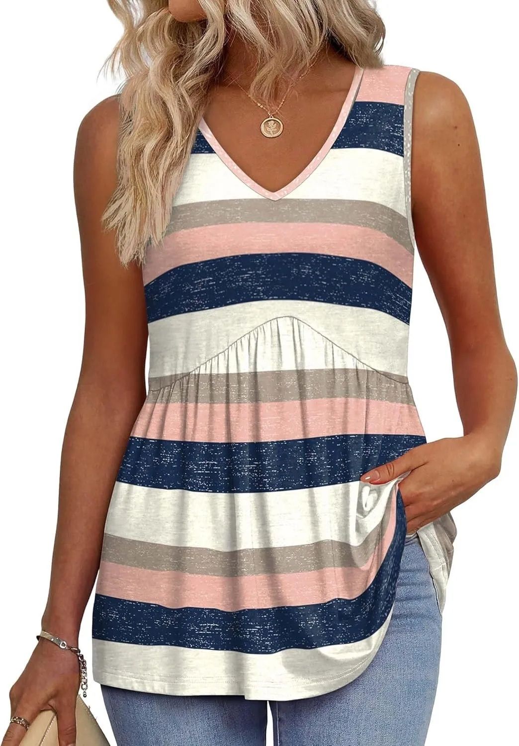 2025 European And American Cross-Border Summer Women's Vest Hot New Printed Wrinkled T-Shirt_ecoleips.com
