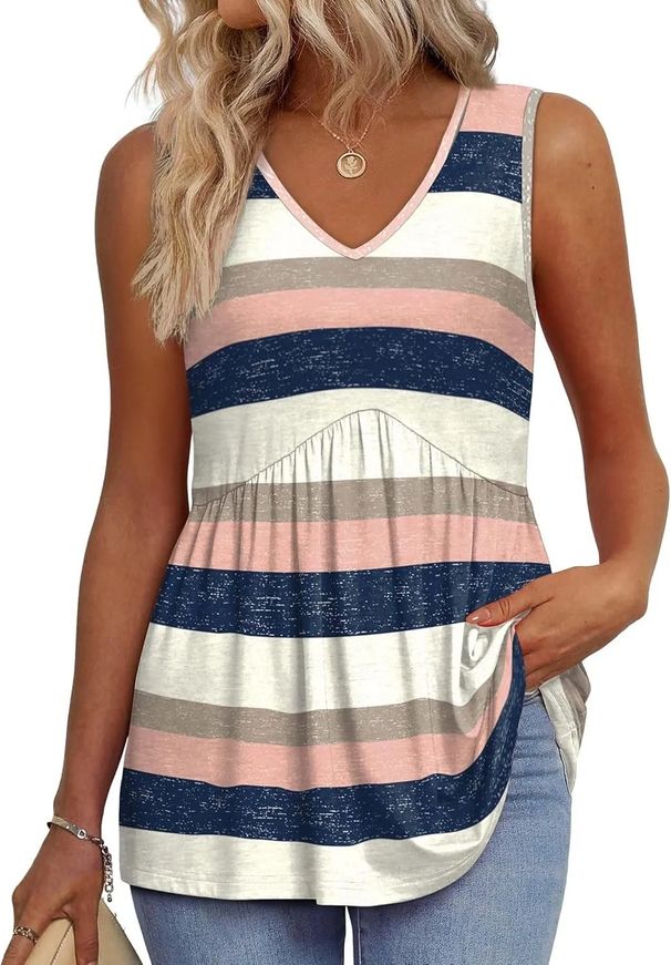 2025 European And American Cross-Border Summer Women's Vest Hot New Printed Wrinkled T-Shirt_ecoleips.com