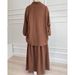 Summer Crinkled Puff Long Sleeve Muslim Clothing Half Skirt Set First Hand Source Casual Retro Style_ecoleips.com