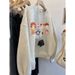 Women's Fleece Lined Long Sleeve T-Shirt round Neck Thick Sweatshirt American Style Loose Heavyweight Top for Autumn Winter Men's Couple_ecoleips.com