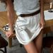 Women's Lace Trim Satin A-Line Midi Skirt – Elastic High Waist Casual Office Summer Skirt_ecoleips.com