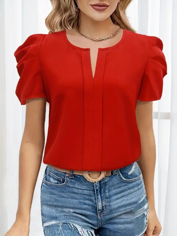 Women's Summer Short Sleeve Top - Breathable Loose Fit Casual Tee In Solid Colors_ecoleips.com