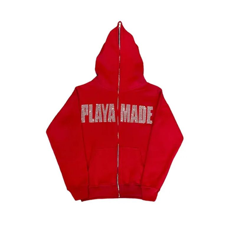 Gothic 3D Crystal Letter Hoodie – Oversized Y2K Zip-Up Sweatshirt With Rhinestone Print (S-XXL, Black/Red/Green) – Unisex Streetwear Pullover_ecoleips.com