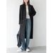 High-end Gray Trench Coat, Long Style, Suit-style For Women, Autumn/winter 2025 New Popular British Retro Coat_ecoleips.com