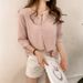 2026 Summer New Korean Fashion Plus Size Crew Neck Striped Shirt Women's Three-Quarter Sleeve Top Loose Casual Shirt_ecoleips.com