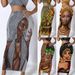 Verve Women's Fashionable Elegant Casual Printed Black Sexy Tight Midi Skirt A8819_ecoleips.com
