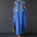 Independent Brand Printed Women's Clothing, European And American Three-quarter Sleeve Midi Dress, Floral Bohemian_ecoleips.com