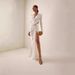 Women's White Lace Dress Short Sleeve French Style Autumn 2024 European American Fashion Metal Cross Detail Cross Border Design_ecoleips.com