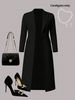 Women's Clothing Elegant Solid Color Long Sleeved Cardigan Top Autumn Winter New Coat_ecoleips.com