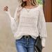 Women's Clothing Hollow Knitted Sweater Bat Sleeve Pullover One Shoulder Neck Off Shoulder Top_ecoleips.com