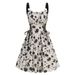 Voya Women's European And American Foreign Trade Independent Site Digital Print Lace-up O-ring Elegant Party Sexy Tank Dress_ecoleips.com