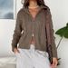 Y2k Chunky Knit Zip-Up Sweater Coat For Women - Soft Acrylic Long Sleeve Cardigan Oversized Fit Vintage Aesthetic In White/Grey/Wine/Brown (S/M/L/Xl)_ecoleips.com