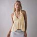2026 New Hot-Selling Lace Trim For Women, Summer Pleated Ruffle Cropped Sweet And Spicy Style Halter Neck Tank Top_ecoleips.com